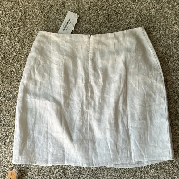❤️ REFORMATION HELENA WHITE LINEN SLIT MINI SKIRT 4 SMALL NWT NEW SMALL CASUAL