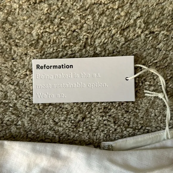 ❤️ REFORMATION HELENA WHITE LINEN SLIT MINI SKIRT 4 SMALL NWT NEW SMALL CASUAL