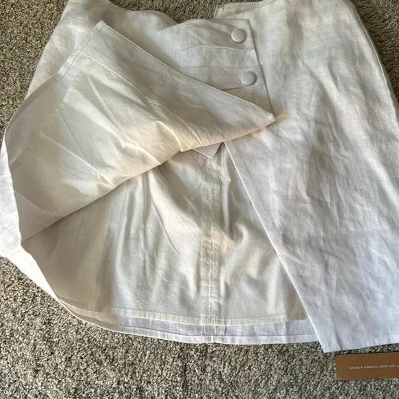 ❤️ REFORMATION HELENA WHITE LINEN SLIT MINI SKIRT 4 SMALL NWT NEW SMALL CASUAL