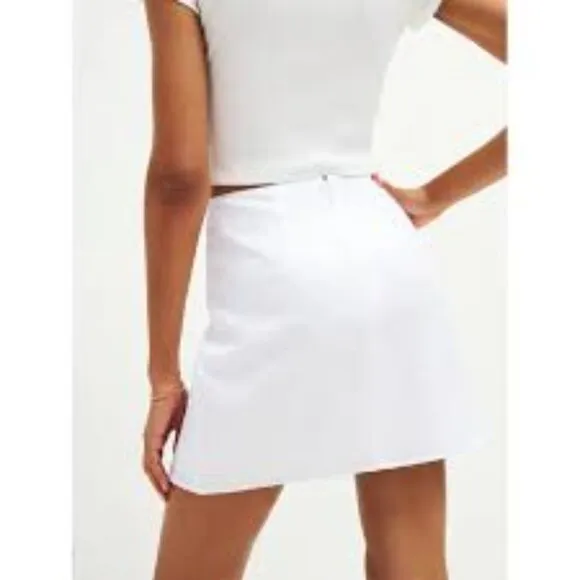 ❤️ REFORMATION HELENA WHITE LINEN SLIT MINI SKIRT 4 SMALL NWT NEW SMALL CASUAL