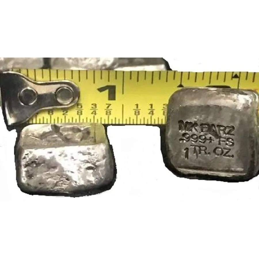 1 Troy Oz. "Swashbuckler" Skull Stamped Cube .999 Fine Silver