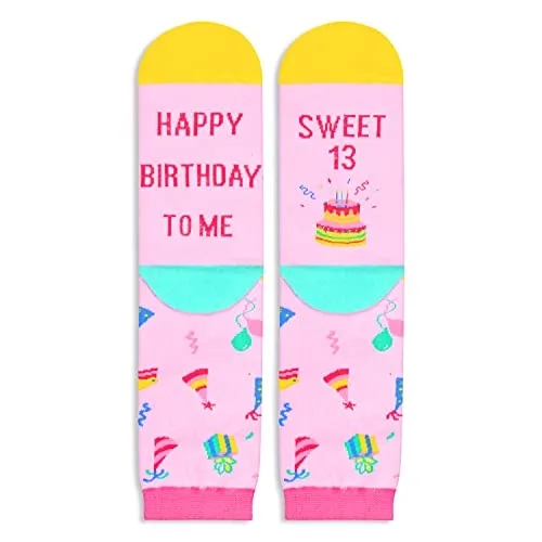 13th Birthday Gift for Her, Unique Presents for 13-Year-Old Girl, Funny Birthday Idea for Teenage Girls Crazy Silly 13th Birthday Socks