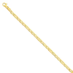 14k Yellow Gold Solid 4.50mm Fancy Link Chain