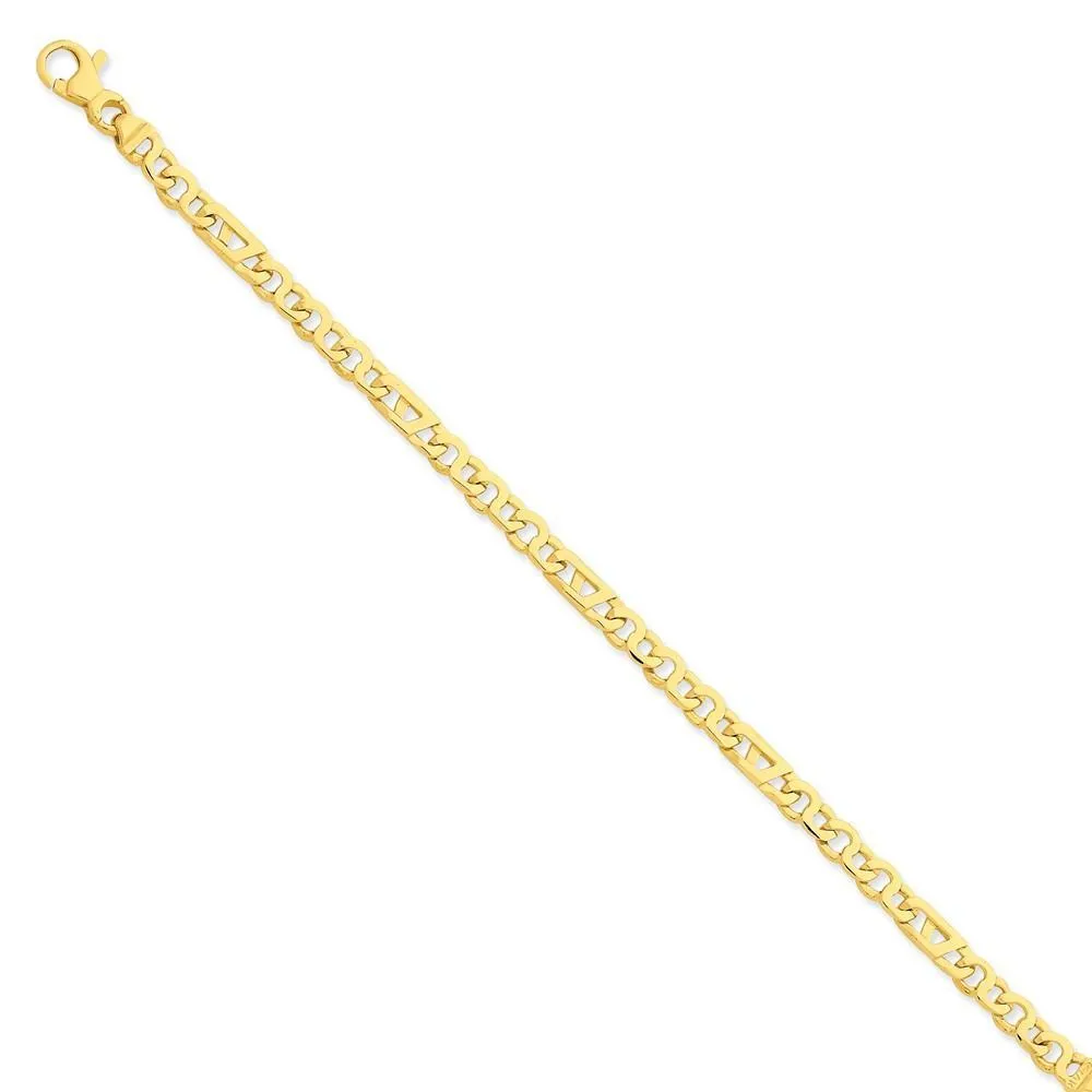14k Yellow Gold Solid 4.50mm Fancy Link Chain