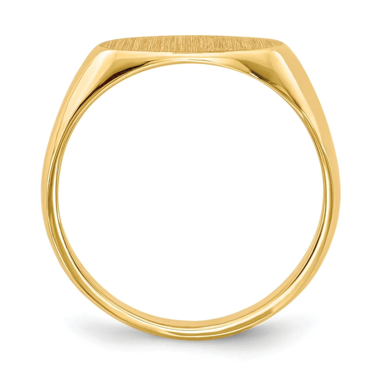 14k Yellow Gold Solid Back Signet Ring