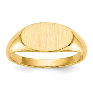 14k Yellow Gold Solid Back Signet Ring