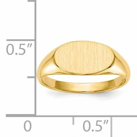 14k Yellow Gold Solid Back Signet Ring