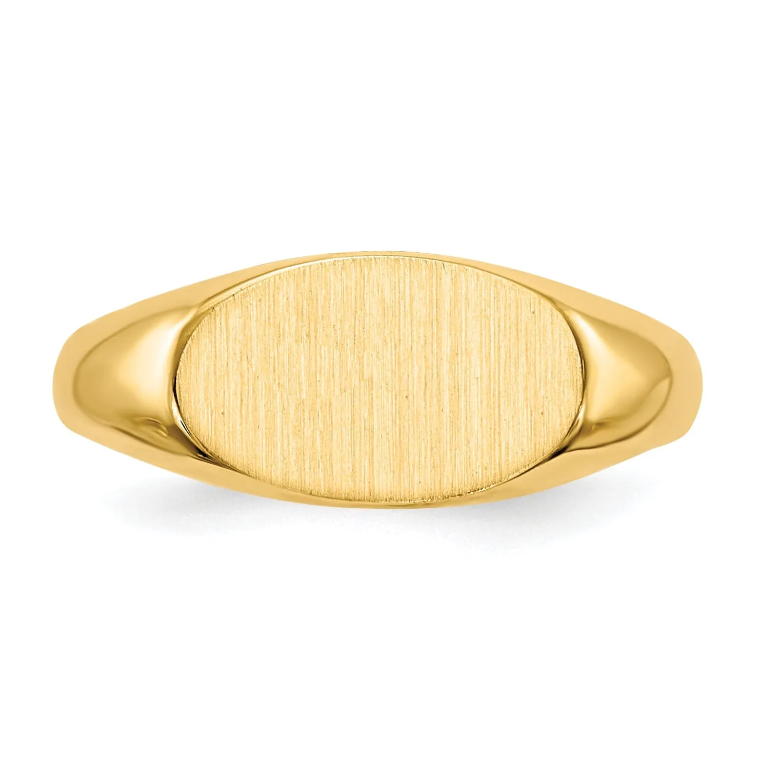 14k Yellow Gold Solid Back Signet Ring