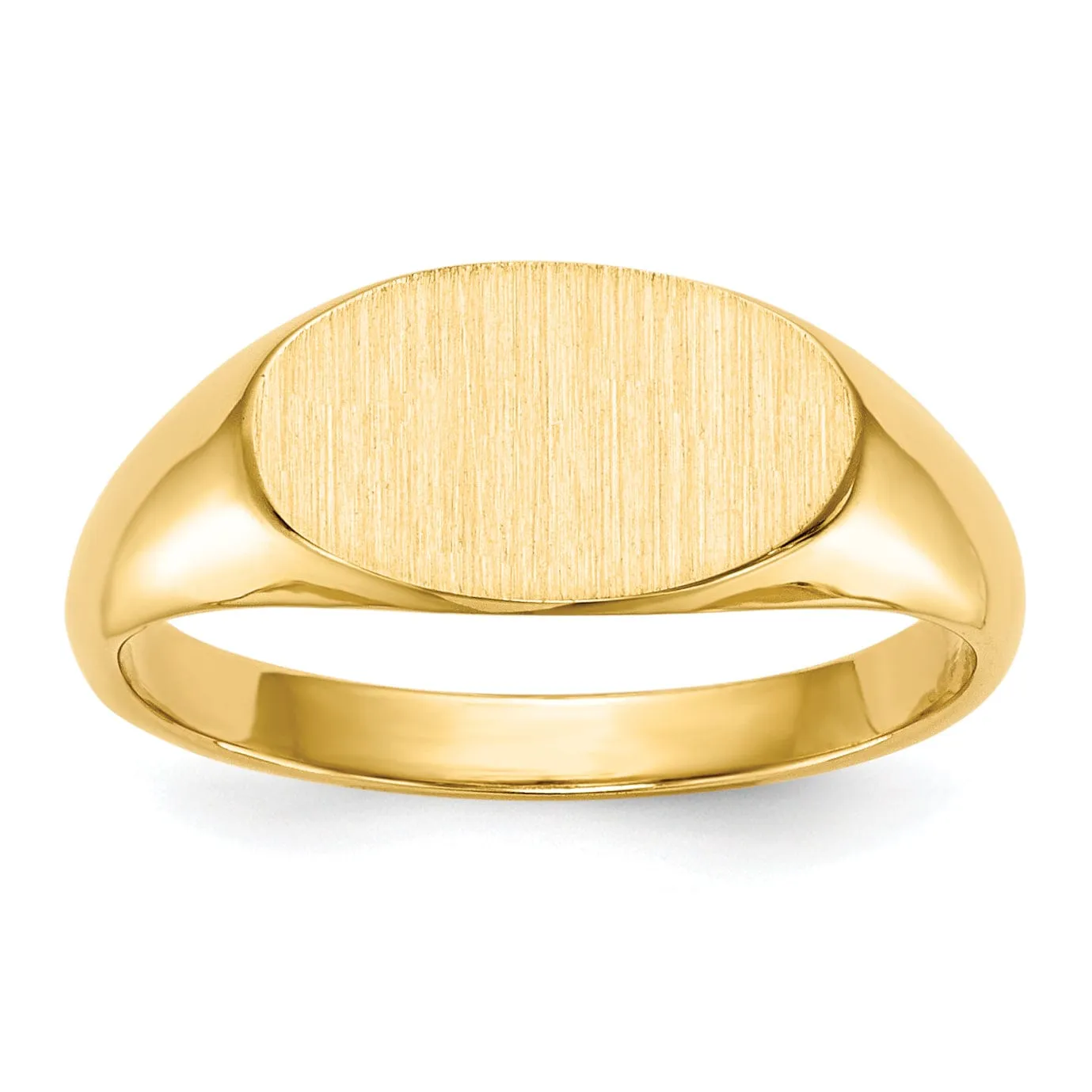 14k Yellow Gold Solid Back Signet Ring