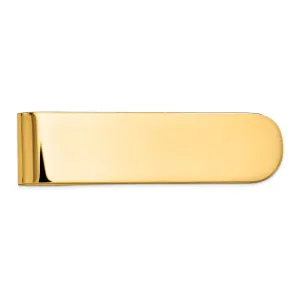 14k Yellow Gold Solid Smooth Flat Money Clip.