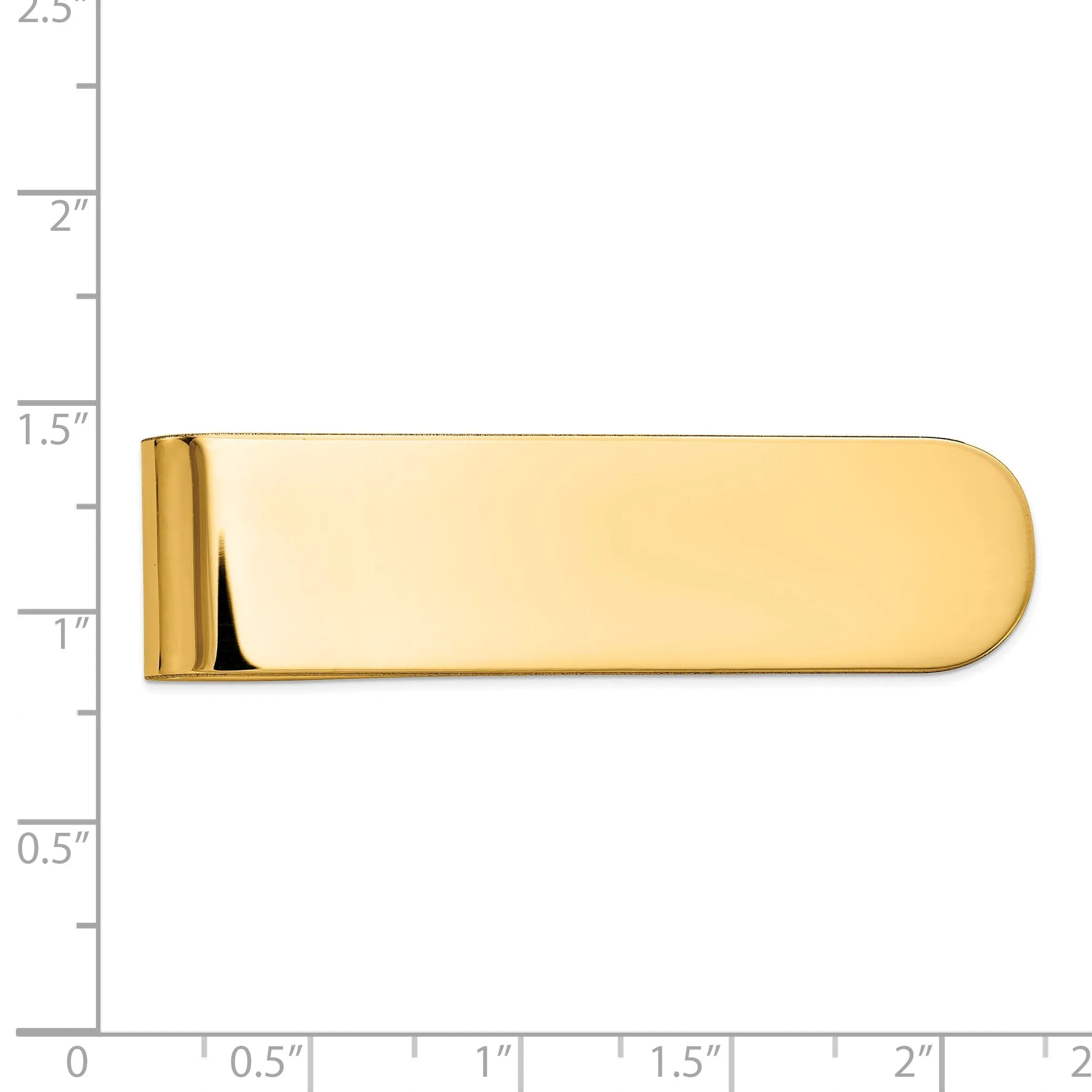 14k Yellow Gold Solid Smooth Flat Money Clip.