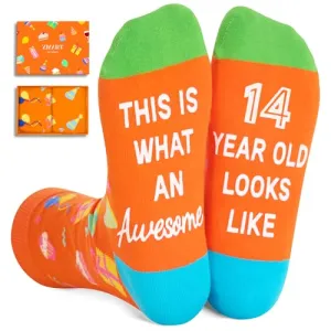 14th Birthday Gifts for 14 Year Old Teenage Girl Boy, 14 Yr Old Girl Boy Gift Ideas, Happy Birthday Socks