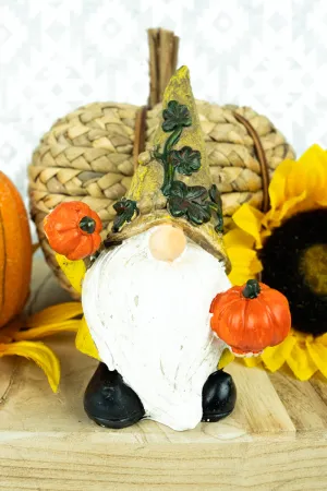 6.5 x 4 Autumn Leaves & Pumpkins Please Gnome Resin Figurine