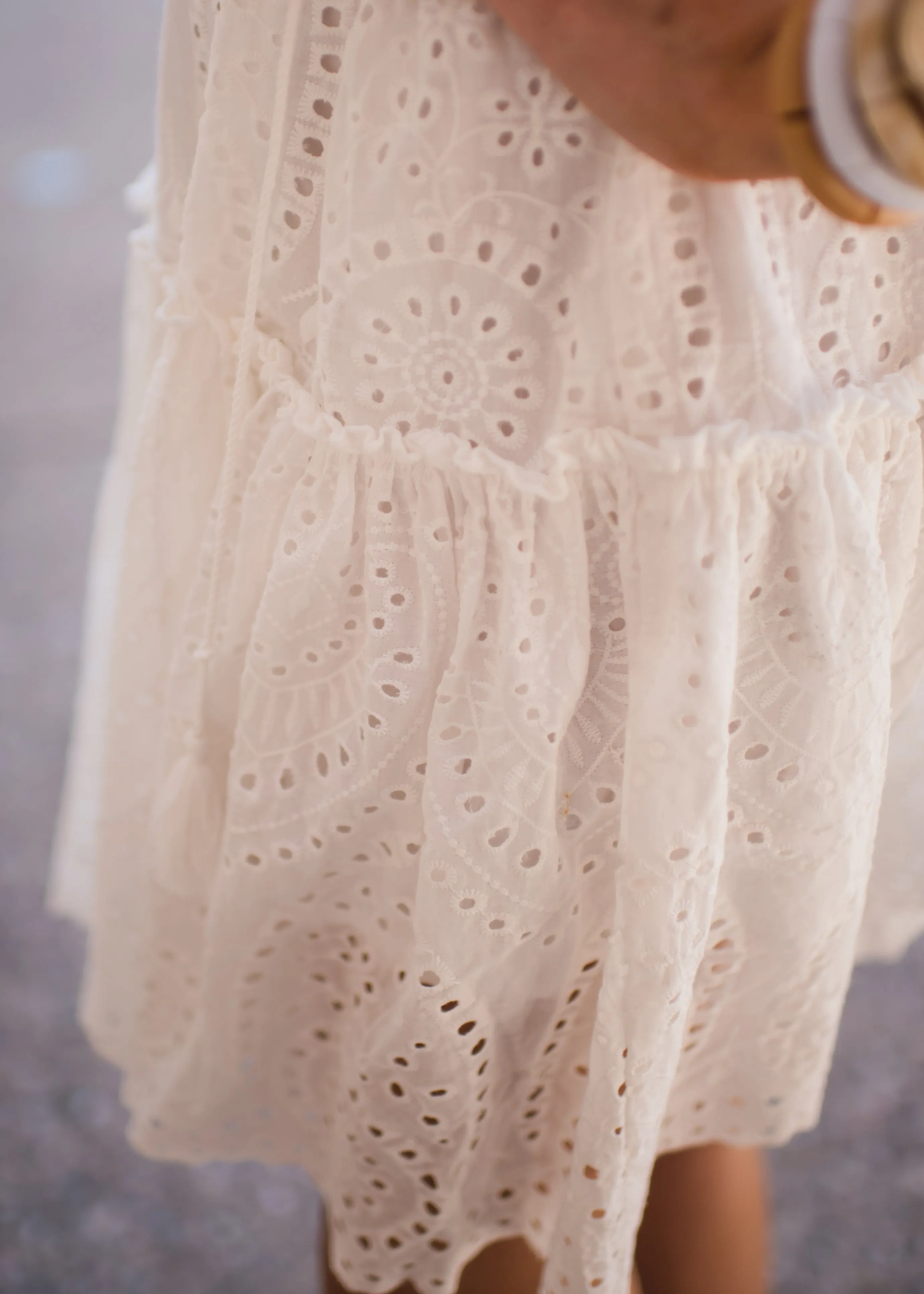 A Day with Alice White Eyelet Midi