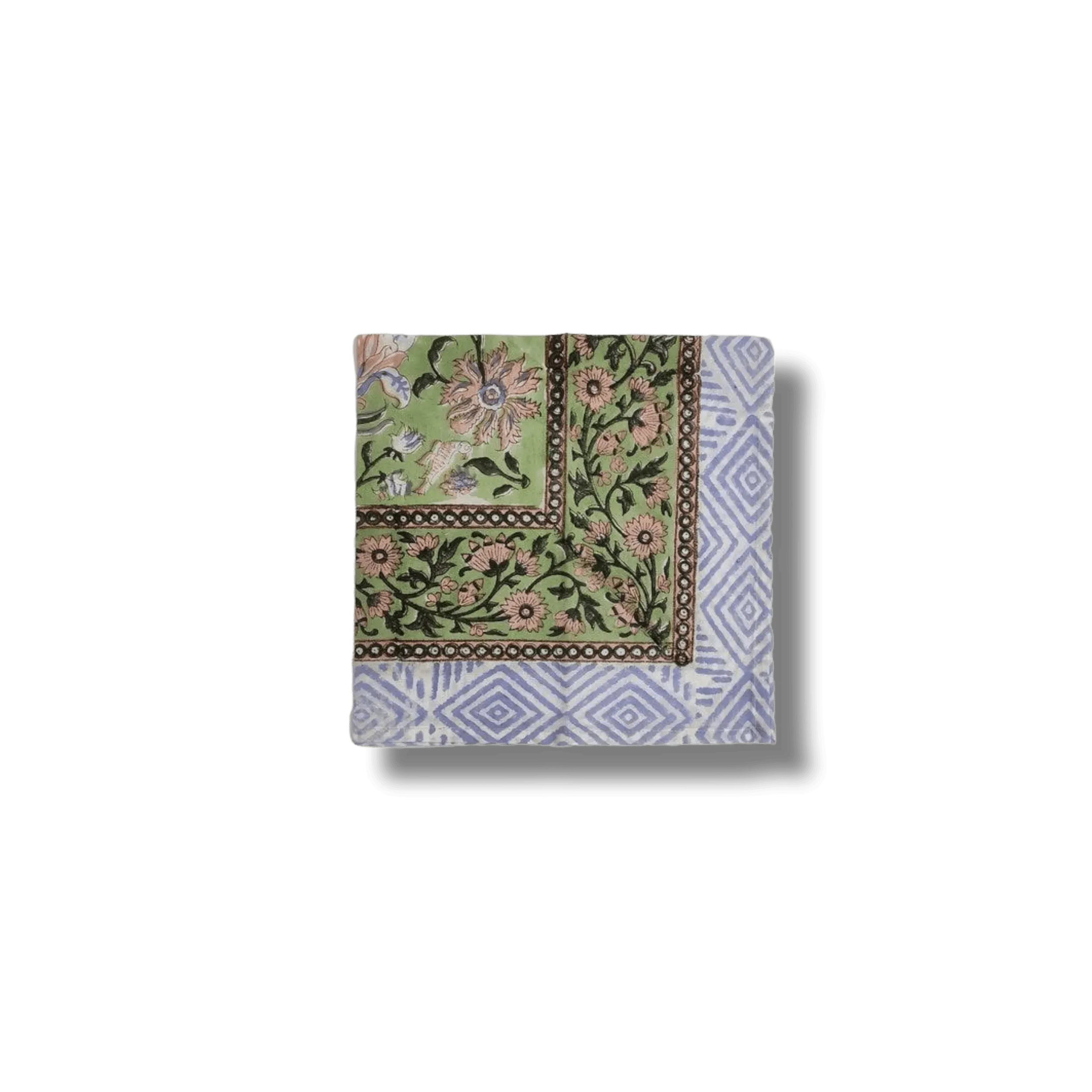 Aditi Green Hand Block Print Cotton Napkins