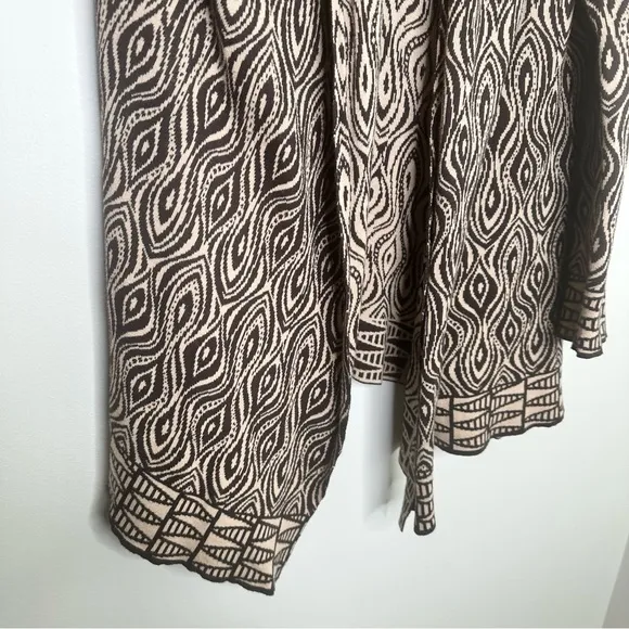 Anthropologie Moth Printed Open Face Cardigan in Brown