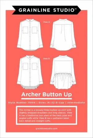 Archer Button Up Sizes 14-32 -- Grainline Studios