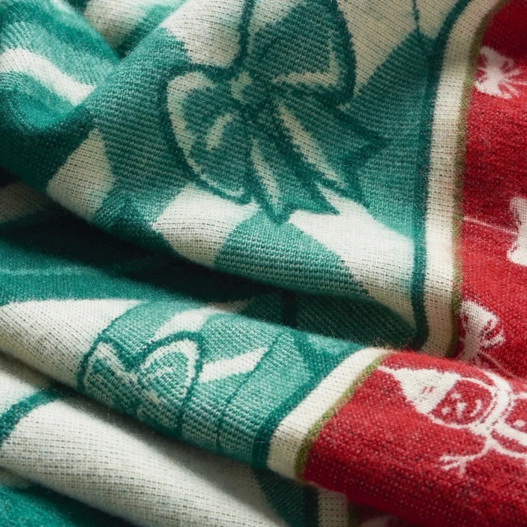 Artisan-Made Green Christmas Winter Blanket
