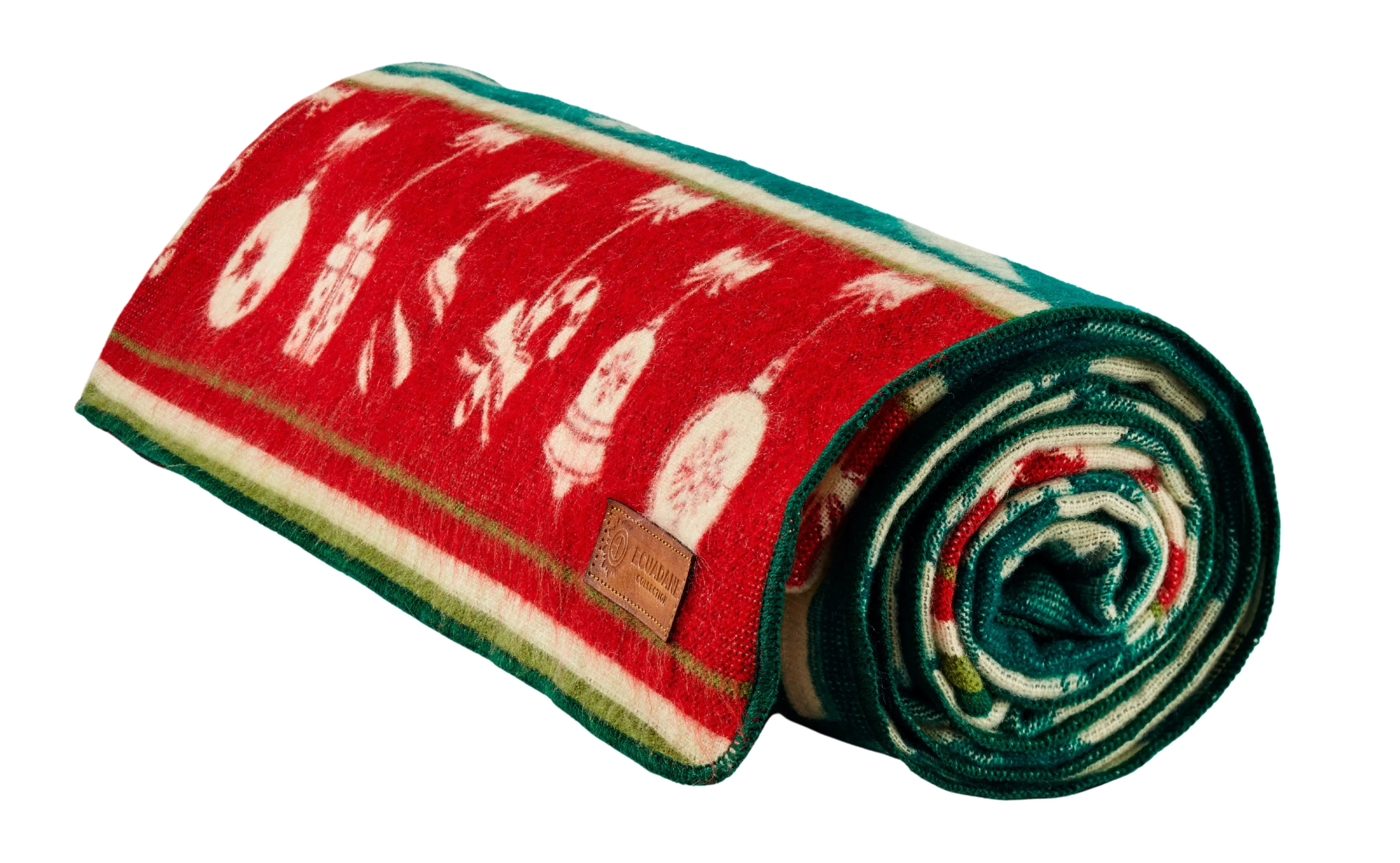 Artisan-Made Green Christmas Winter Blanket