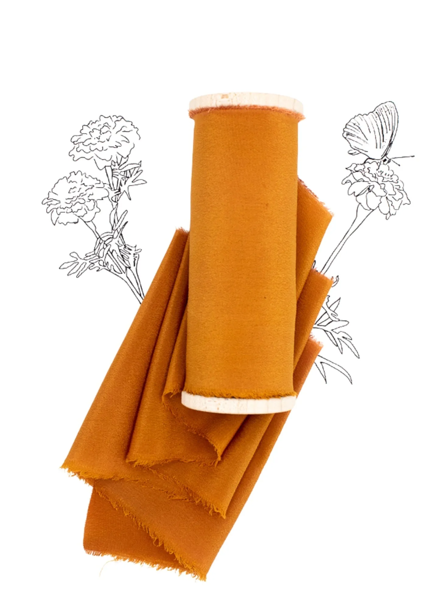 Autumn Maple Silk Ribbon in Crepe de Chine