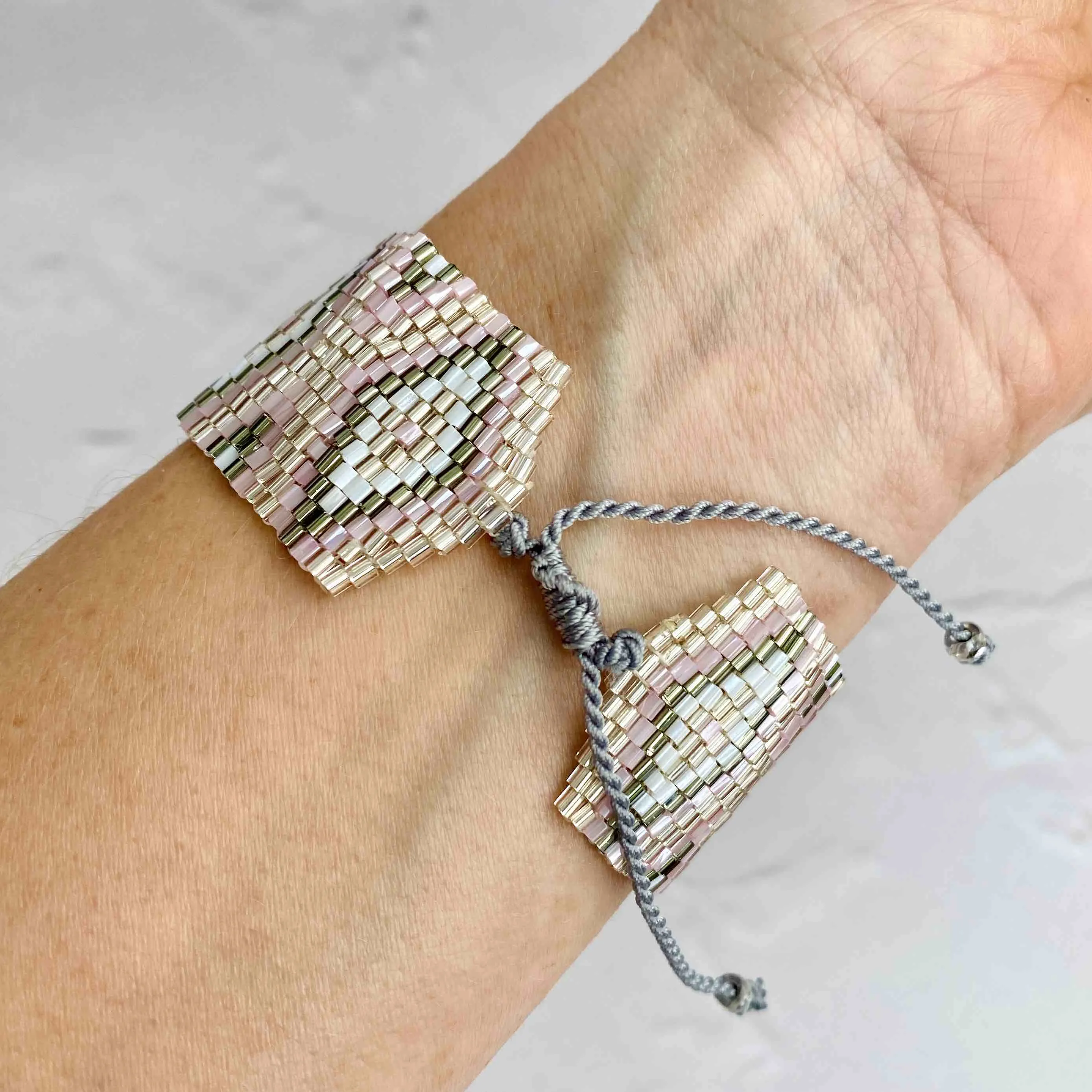AZTEC Pink Blush - Summer Bead Bracelet