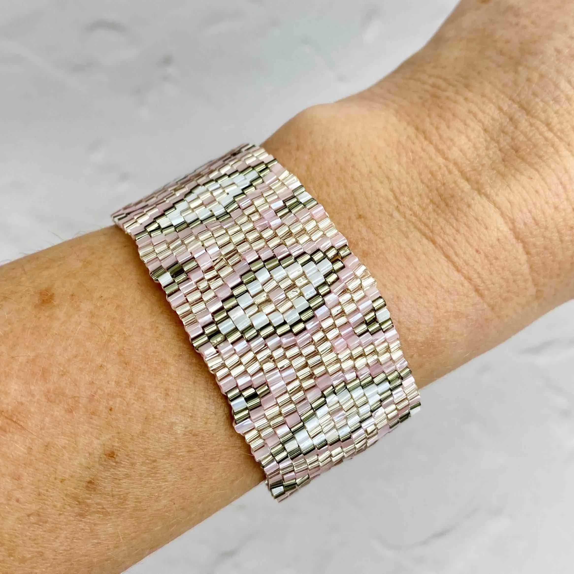 AZTEC Pink Blush - Summer Bead Bracelet