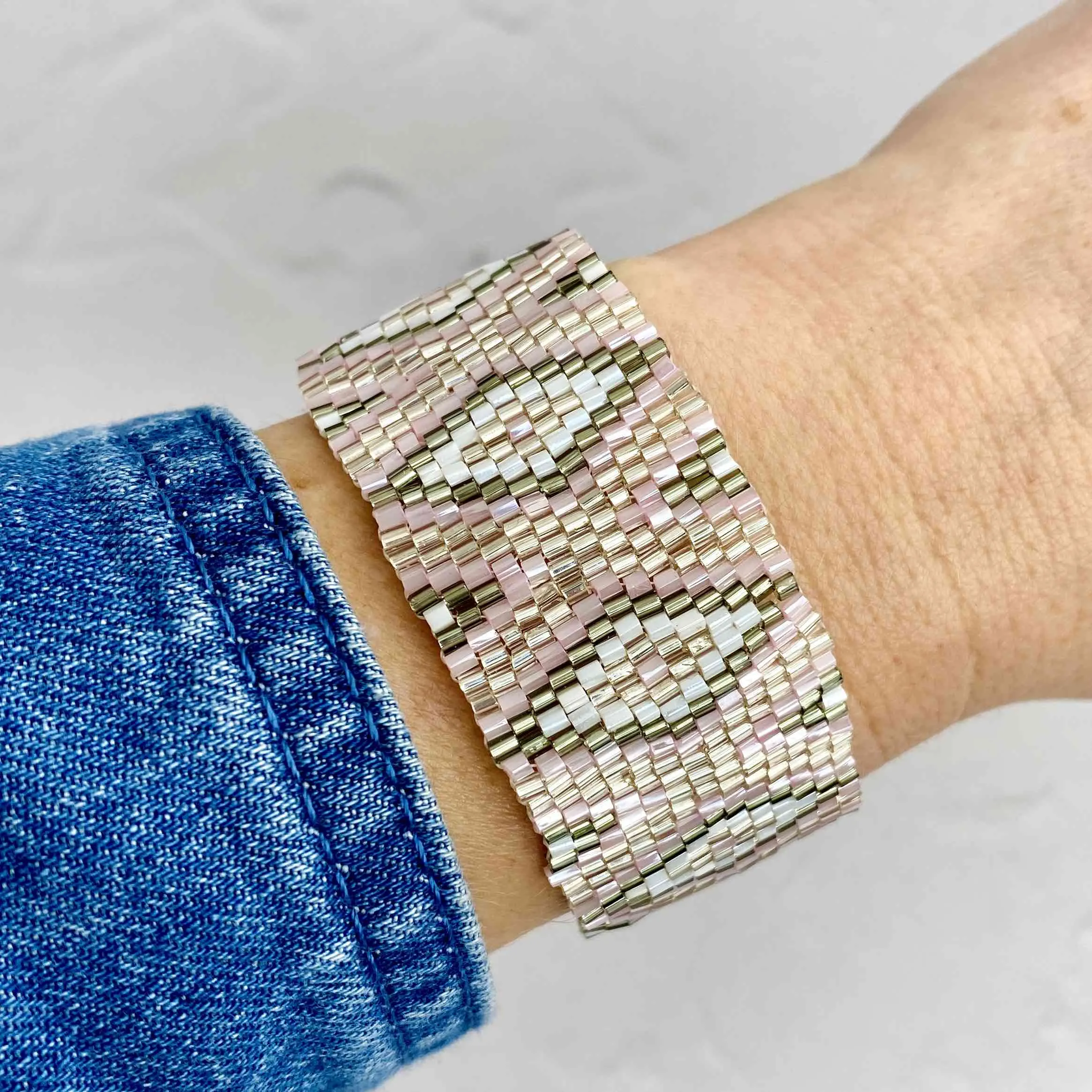 AZTEC Pink Blush - Summer Bead Bracelet
