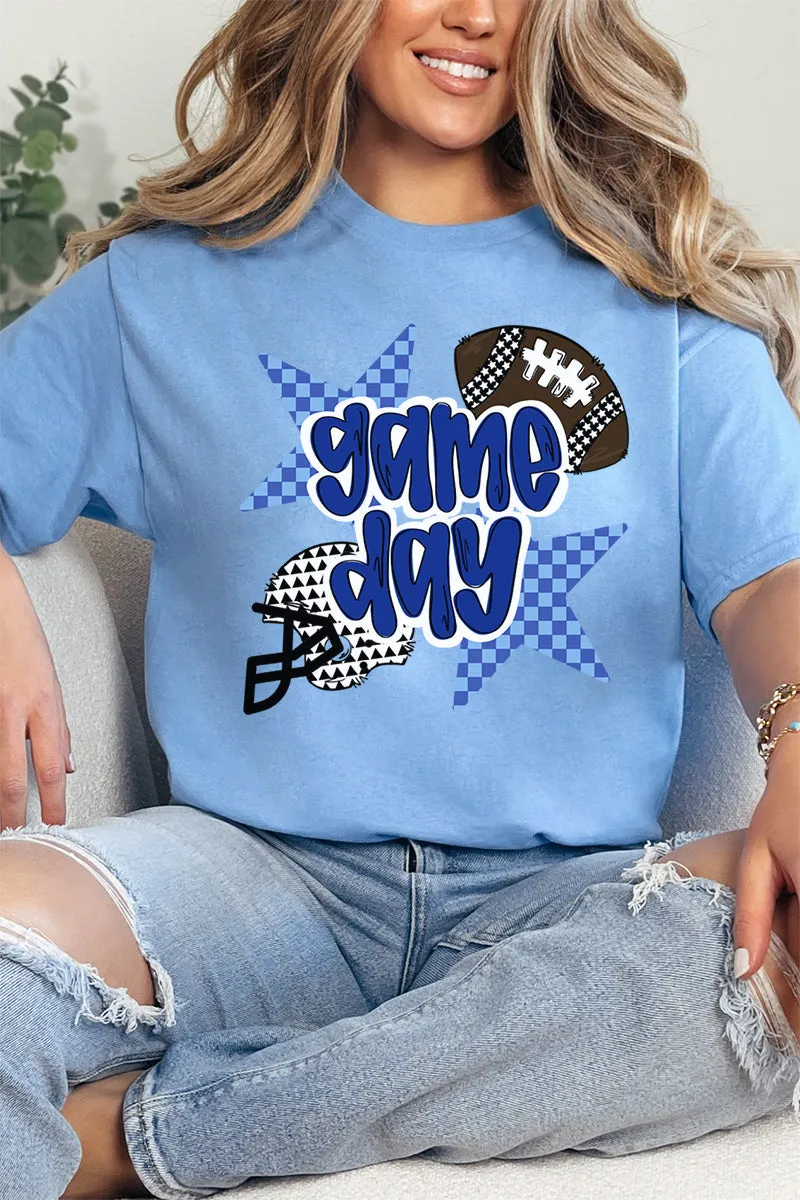 Blue Football Fever Short Sleeve Relaxed Fit T-Shirt