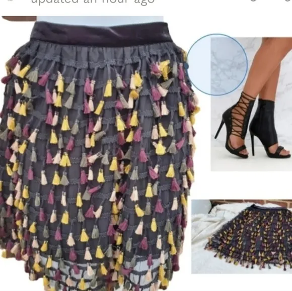 Boho Boutique Funky Fringe skirt XS- S