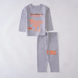 Boys Printed Full Sleeve Suit (Tyrranossorus)