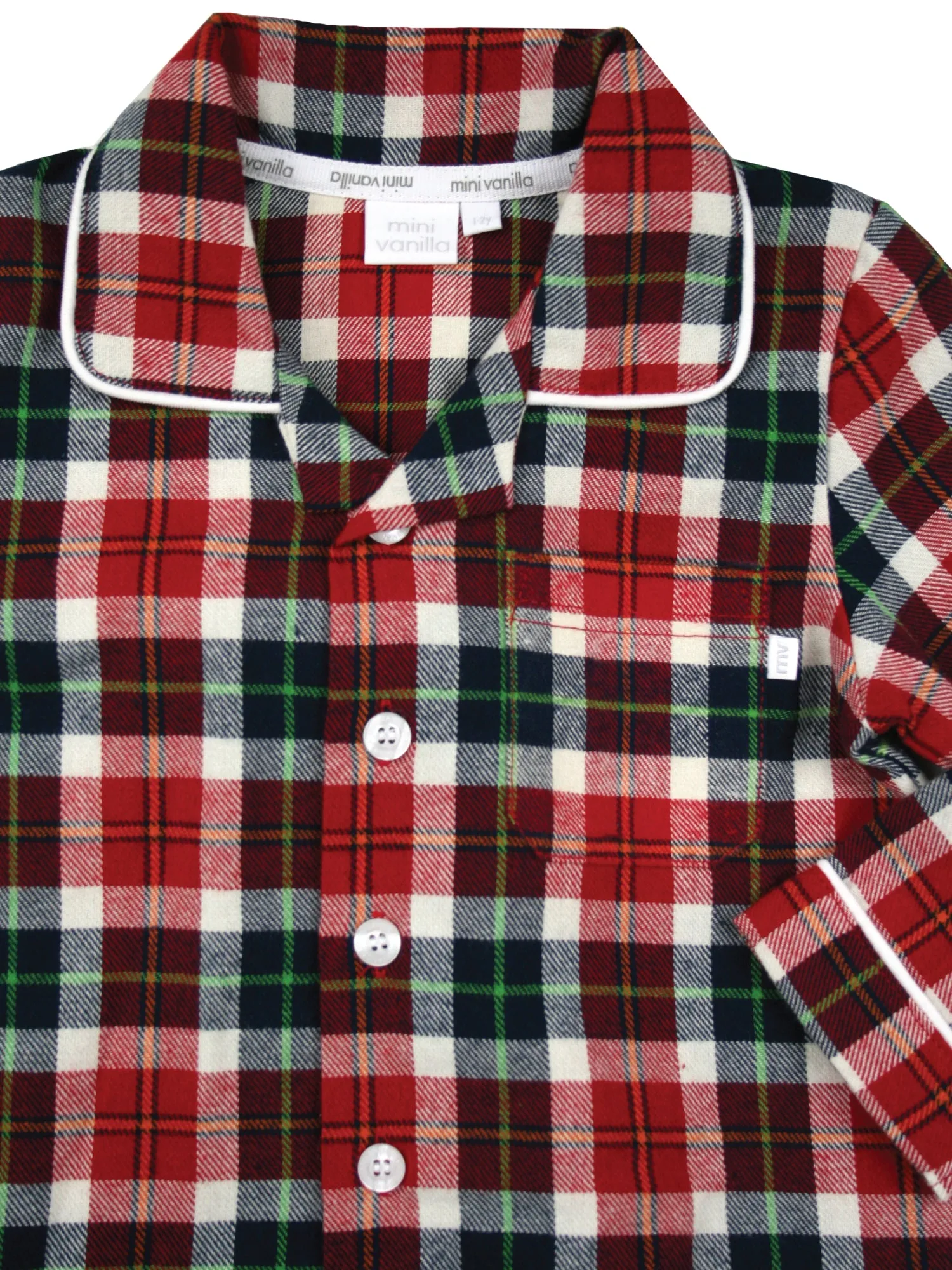 Boys Red Check Traditional Pyjamas