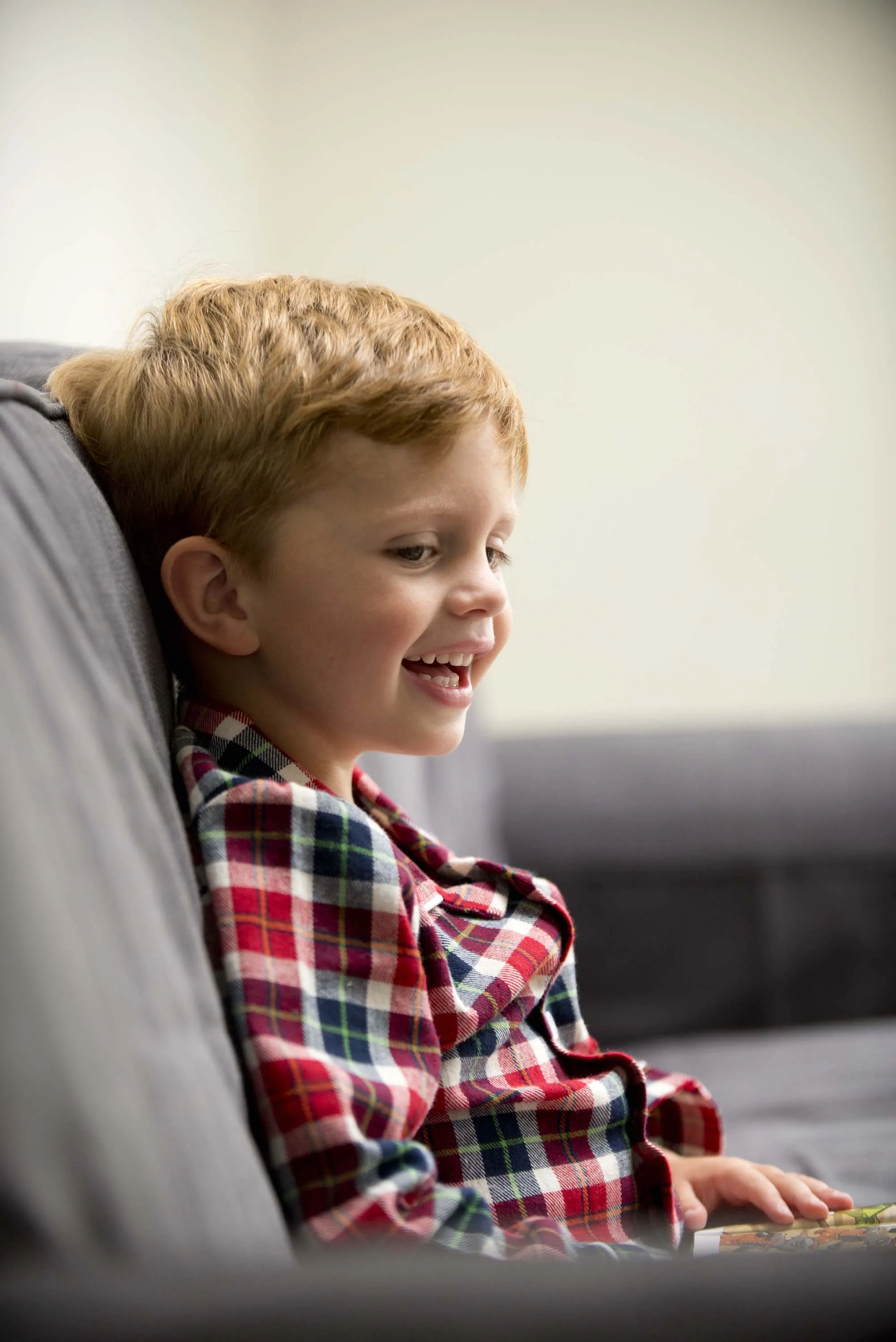 Boys Red Check Traditional Pyjamas