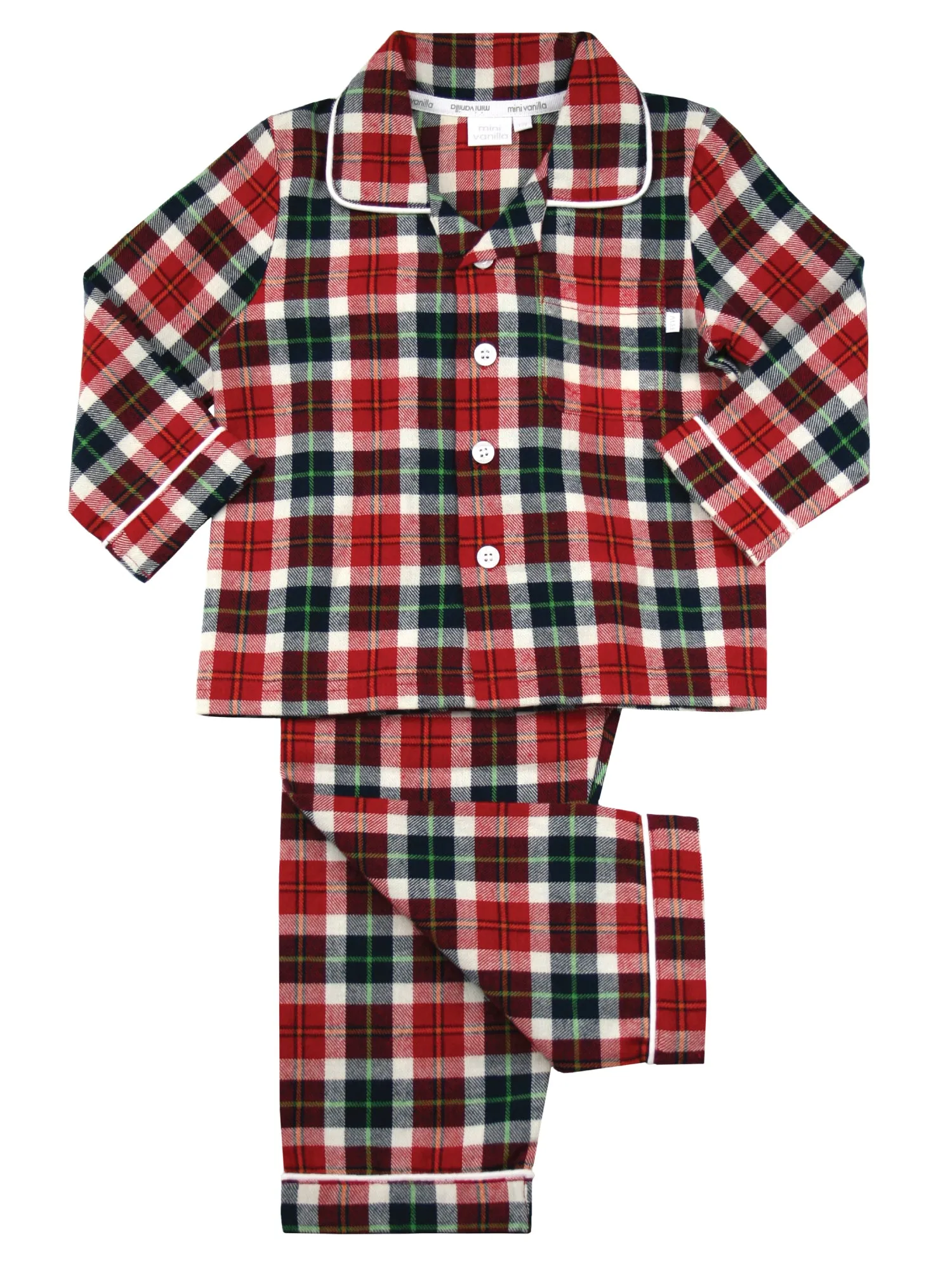 Boys Red Check Traditional Pyjamas