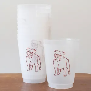 Bulldog Outline Frosted Cups
