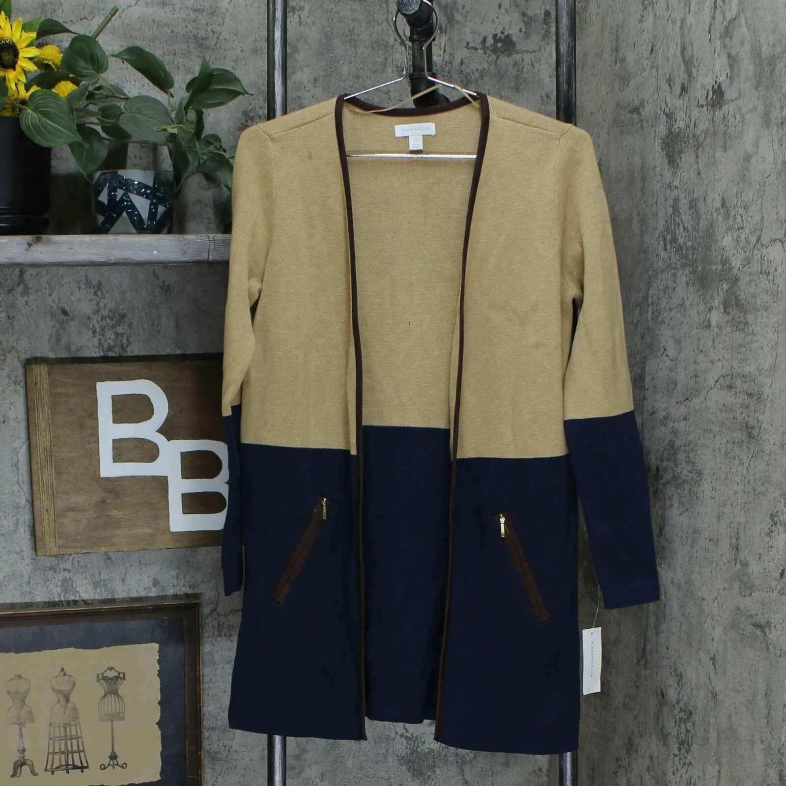 Charter Club Milano Cotton Colorblocked Open Cardigan Sweater