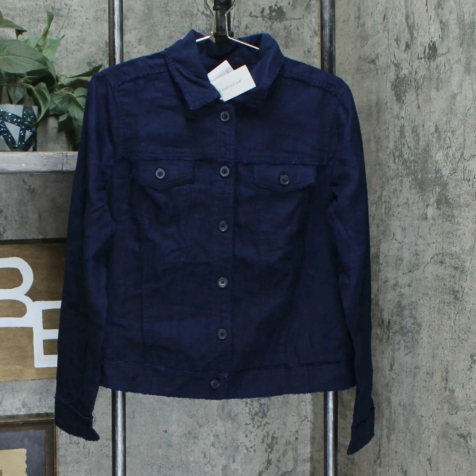 Charter Club Women's Linen Button Up Casual Jacket