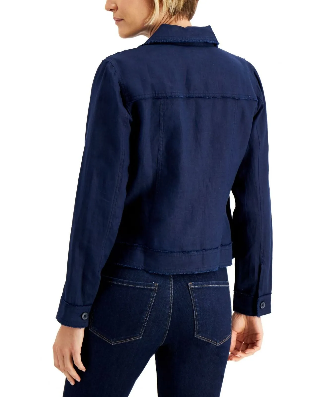 Charter Club Women's Linen Button Up Casual Jacket