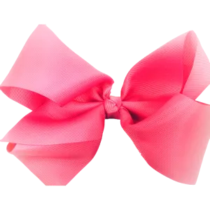 Chixx 4” Solid Basic Traditional Bow - Hot Pink