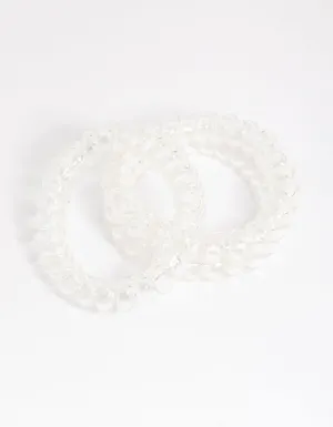 Clear Plastic Large Hair Spiral Pack