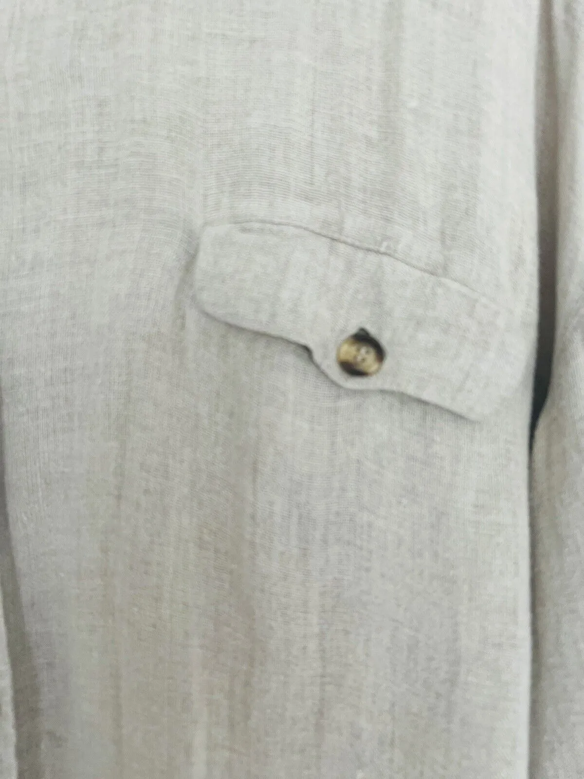 Compagnie International Express VTG 100% Linen Button-Up Shirt Sz L Lagenlook
