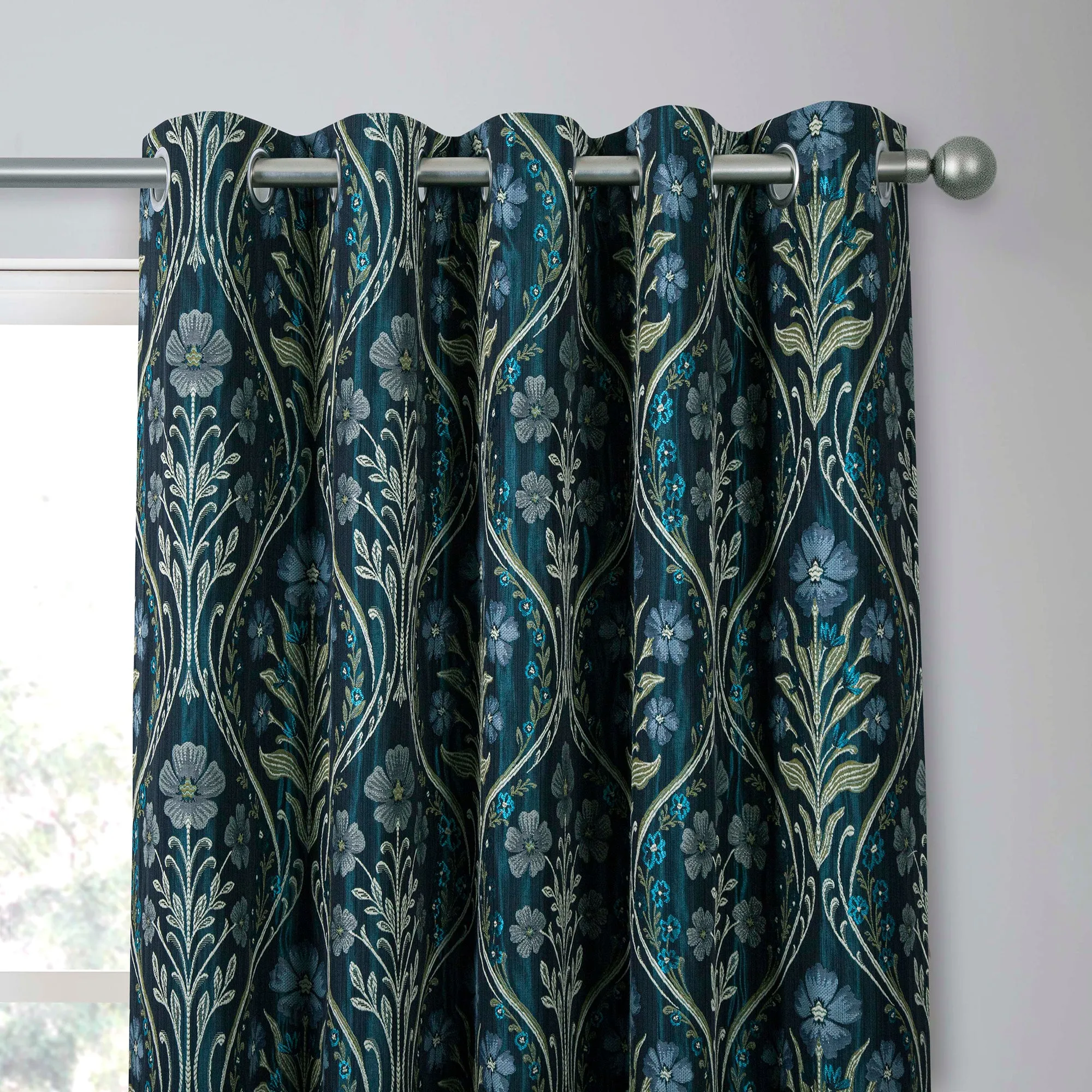 Curtina Estelle Eyelet Curtains - Navy