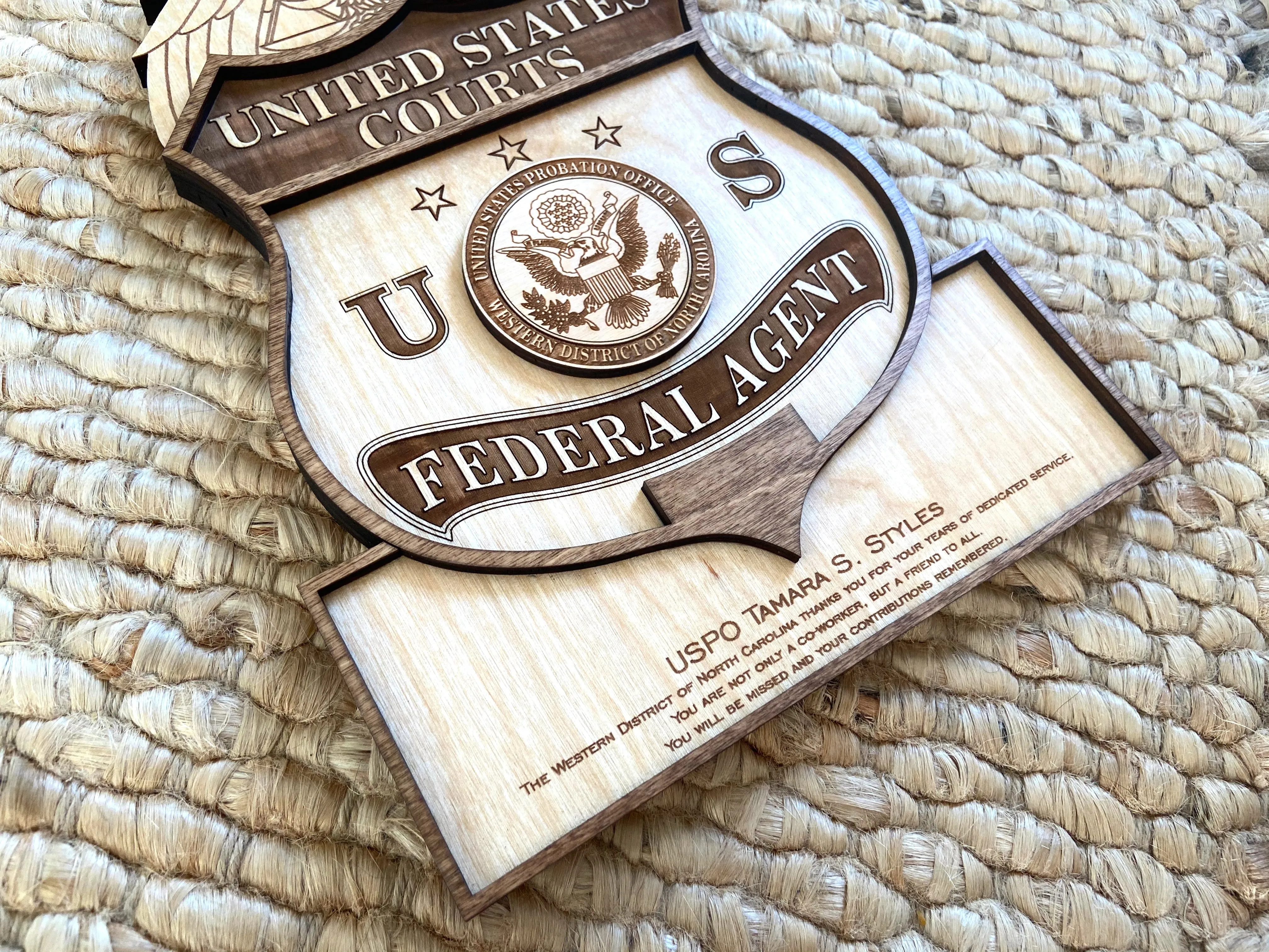 Custom 3-D logo plaque — Approx 8”x12”