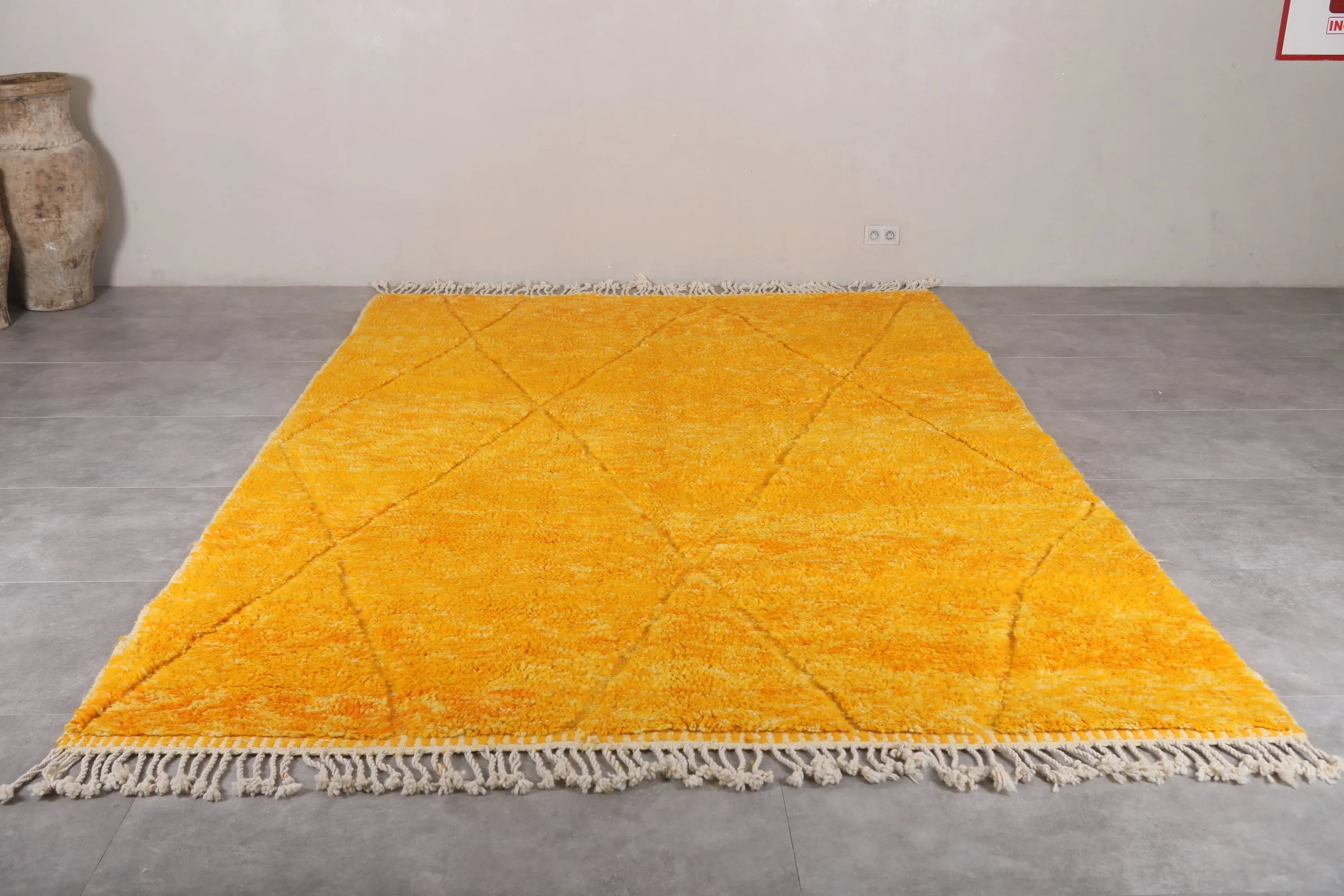 Custom Berber Yellow rug - Authentic handmade Beniourain rug