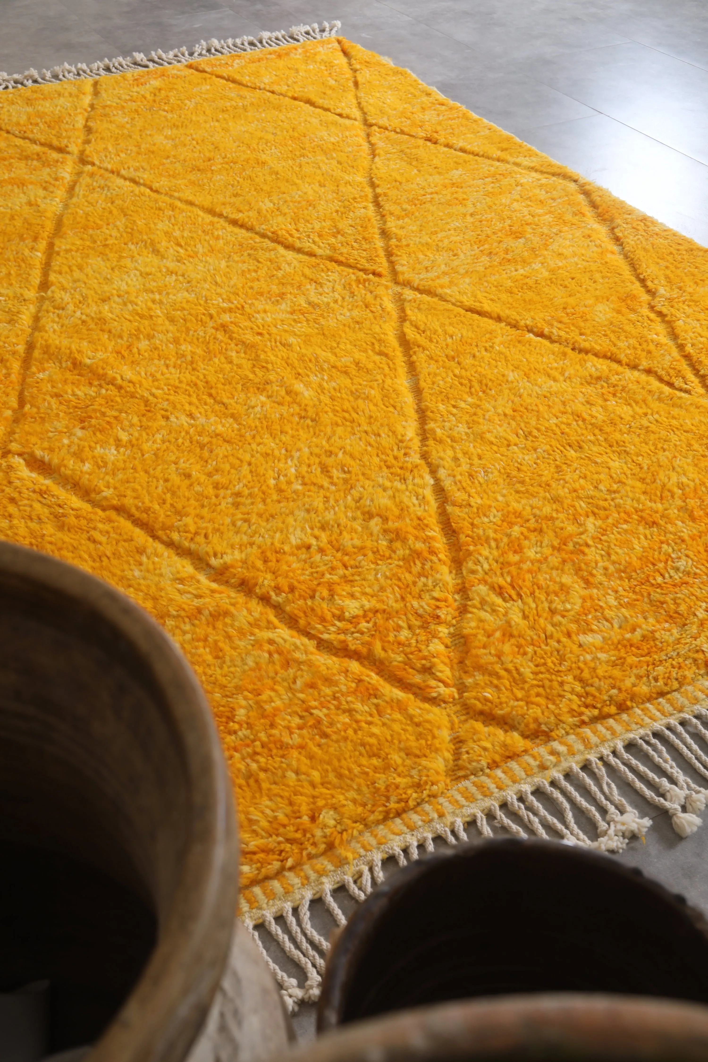 Custom Berber Yellow rug - Authentic handmade Beniourain rug