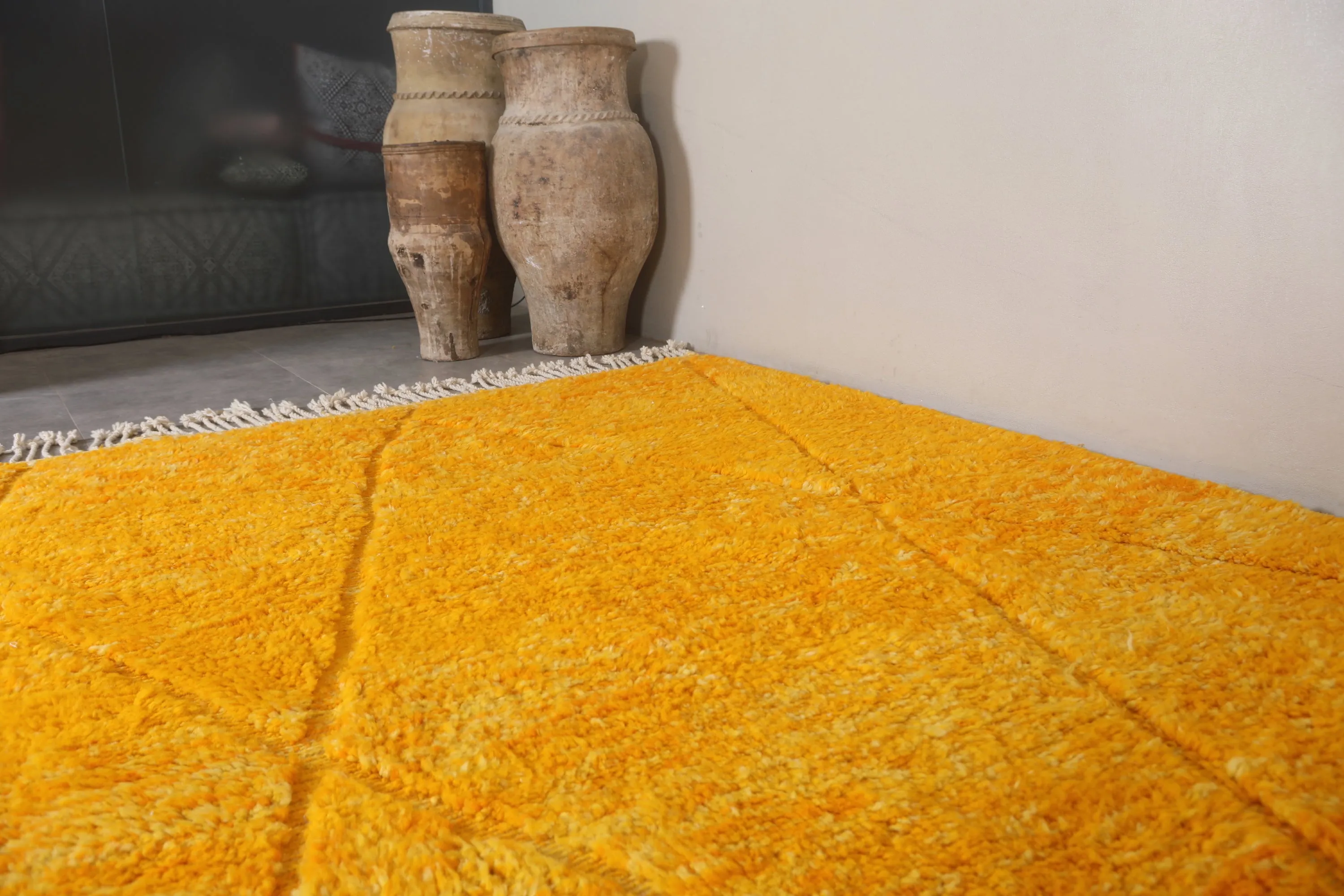 Custom Berber Yellow rug - Authentic handmade Beniourain rug