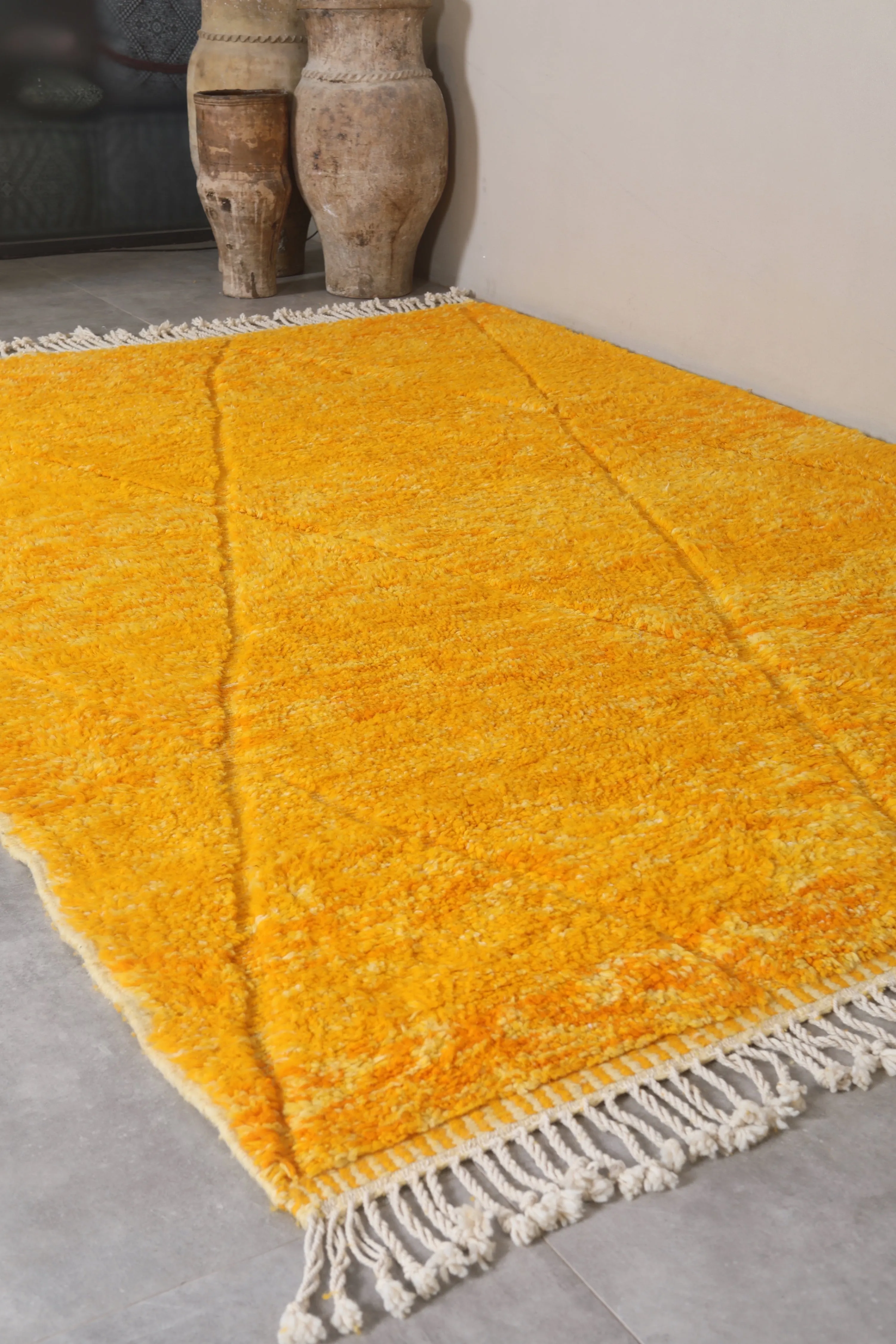 Custom Berber Yellow rug - Authentic handmade Beniourain rug