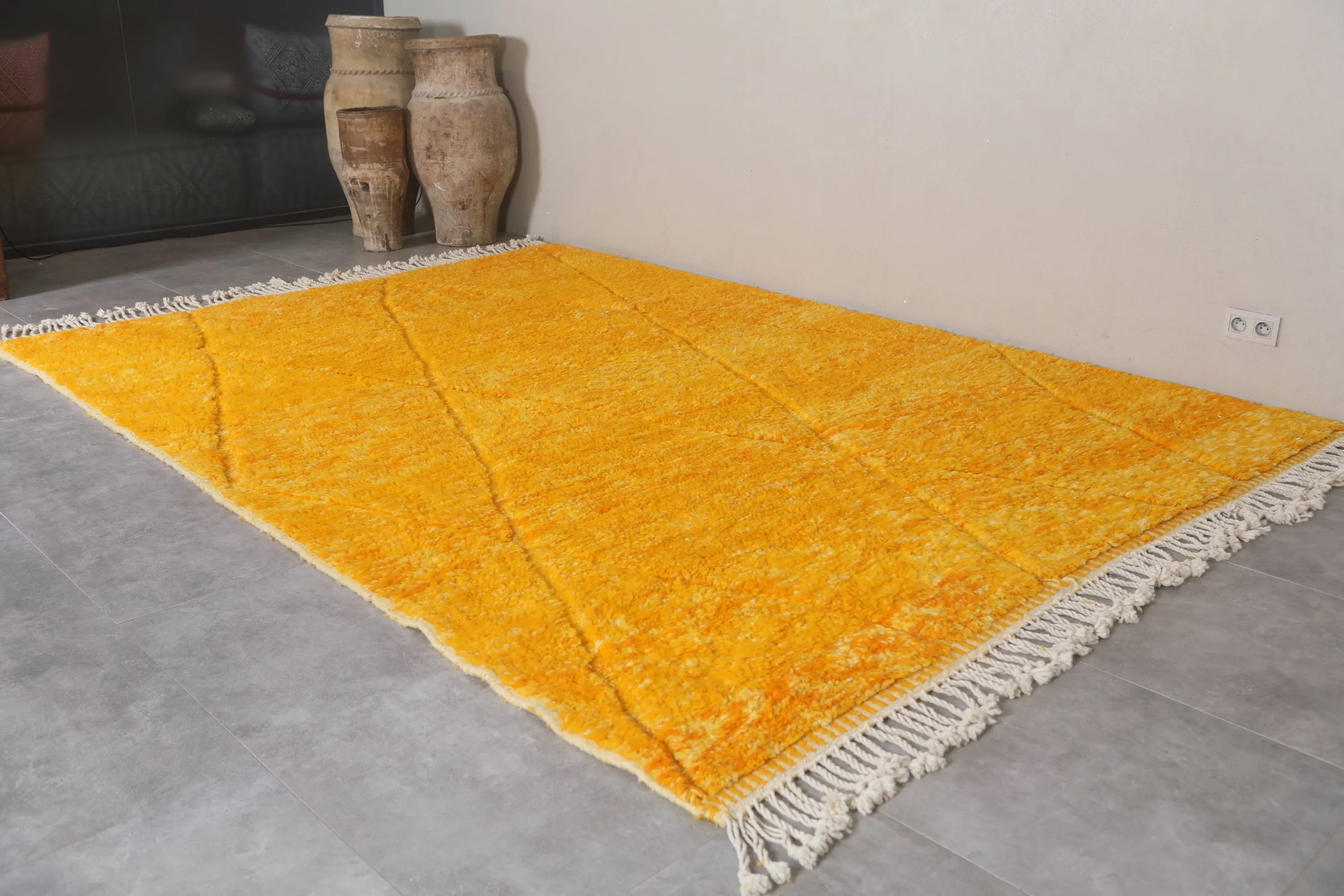 Custom Berber Yellow rug - Authentic handmade Beniourain rug