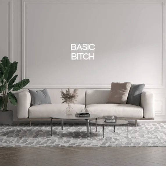 Custom text: BASIC
 BITCH