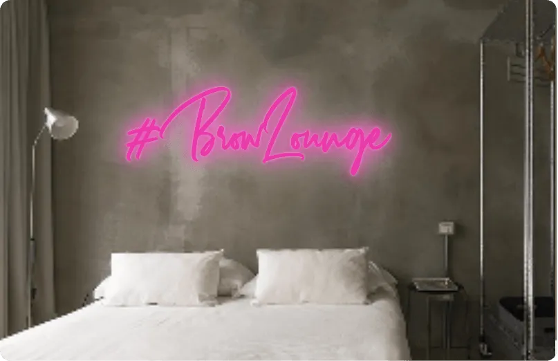 Custom text: #BrowLounge