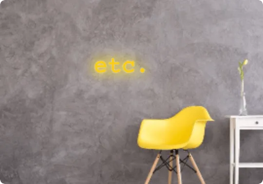 Custom text: etc.